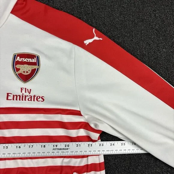 Puma Arsenal Track Jacket Men Red White Fly Emirates Soccer 2014-2015 Size Large - Picture 6 of 6